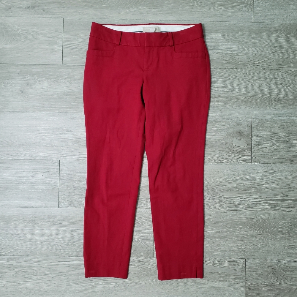 Banana Republic Martin Fit size 2 P red stretch ankle pant office career Fall